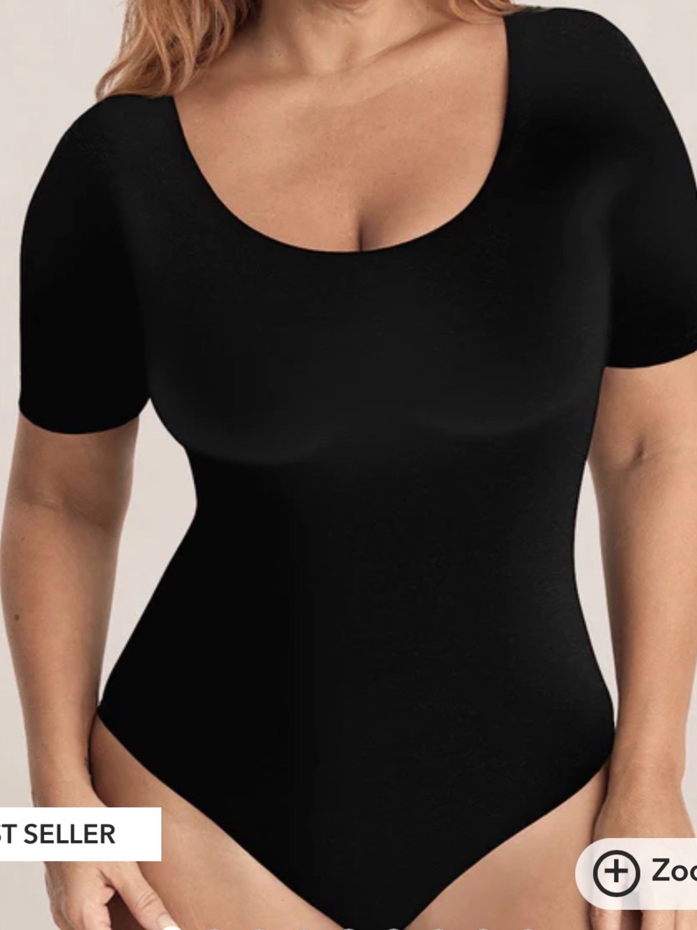 Shapermint Black Essentials All Day Every Day Short Sleeve Bodysuit